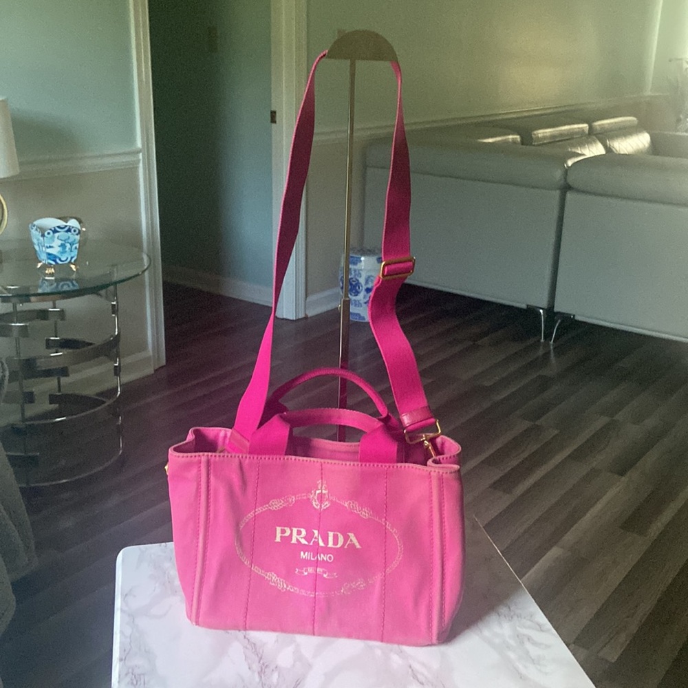 🇮🇹PRADA CABAS HOT PINK CROSSBODY/ TOP HANDLE